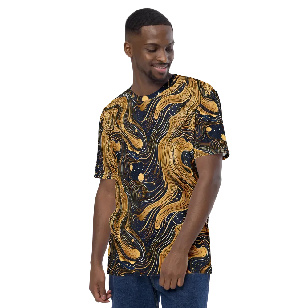 Midnight Aurum on Men's Crew Neck T-Shirt — Left