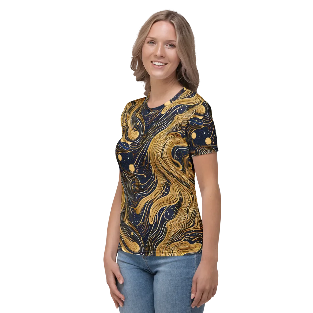 Midnight Aurum on Women's Crew Neck T-Shirt — Left