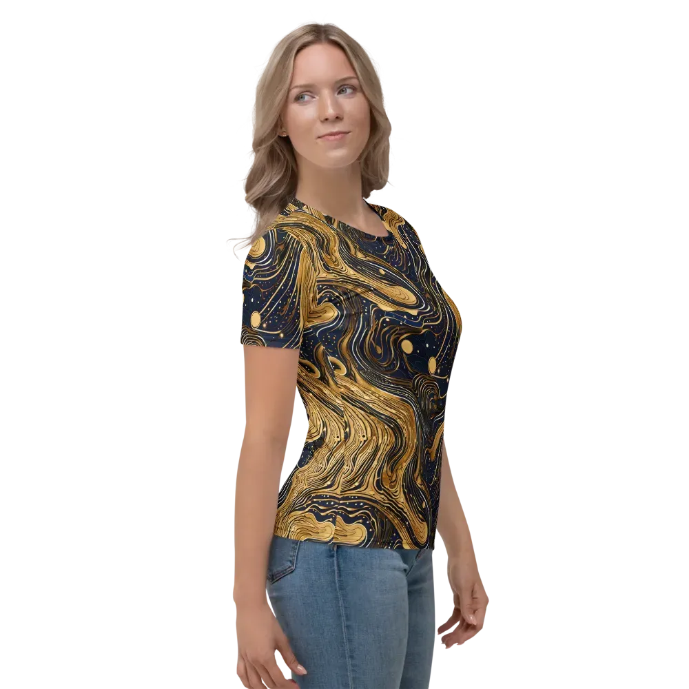 Midnight Aurum on Women's Crew Neck T-Shirt — Right