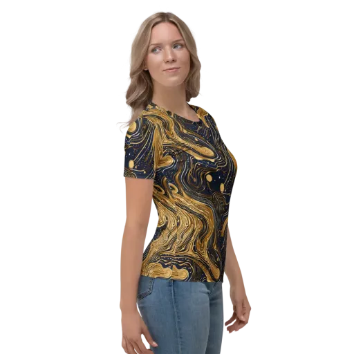 Midnight Aurum on a Women's Crew Neck T-Shirt