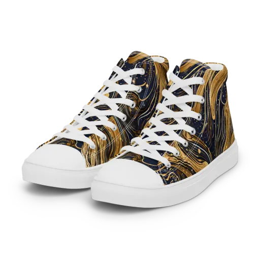 Midnight Aurum on a Women's High Top Canvas Shoes