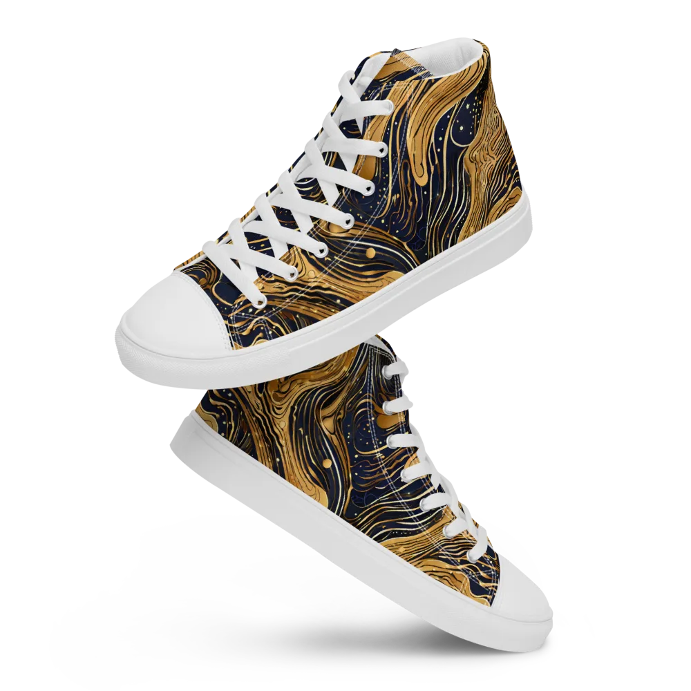 Midnight Aurum on Women's High Top Canvas Shoes — Front