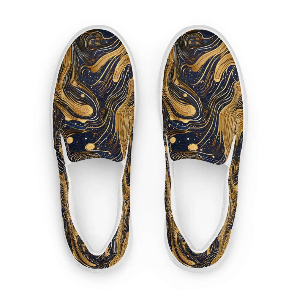 Midnight Aurum on Men's Slip-On Canvas Shoes — Front
