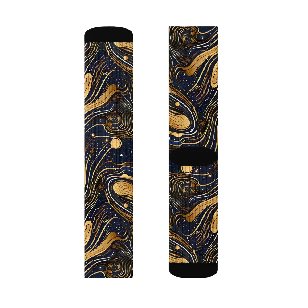 Midnight Aurum on Socks — Right Sock