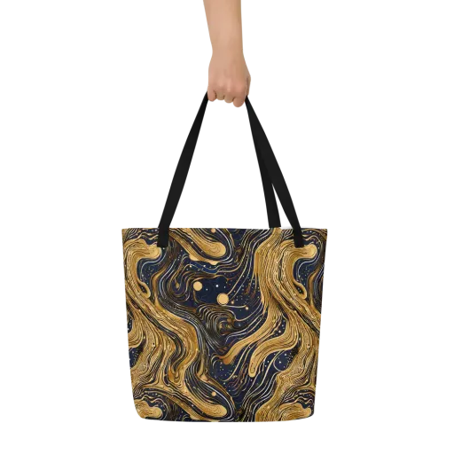 Midnight Aurum on a Large Tote Bag W/ Pocket