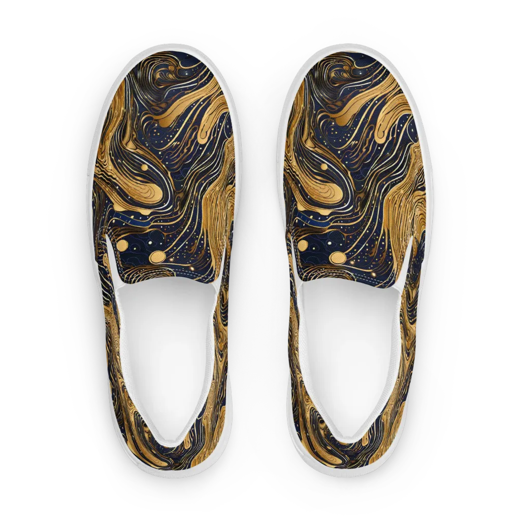 Midnight Aurum on Women's Slip-On Canvas Shoes — Front