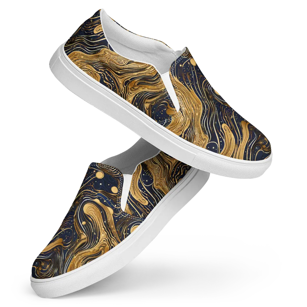 Midnight Aurum on Women's Slip-On Canvas Shoes — Front