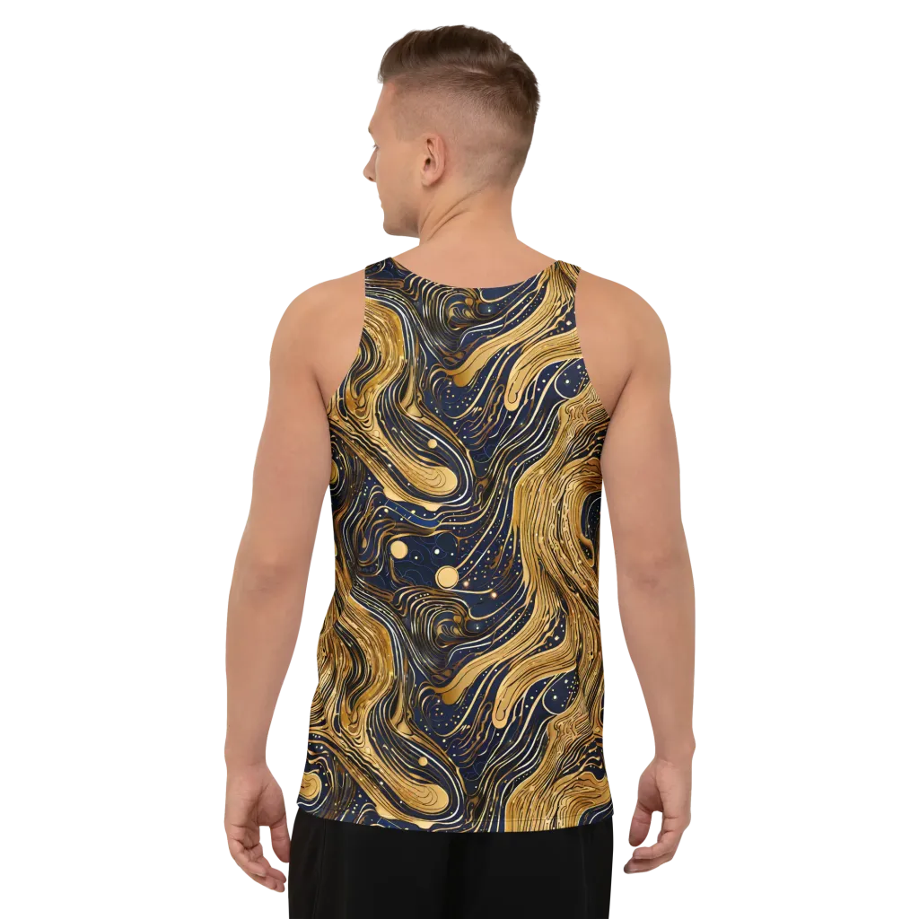 Midnight Aurum on Men's Tank Top — Back