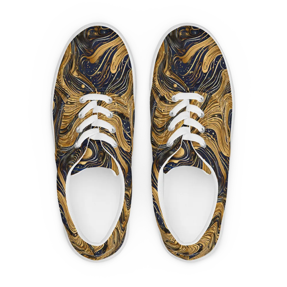 Midnight Aurum on Men's Lace-Up Canvas Shoes — Front
