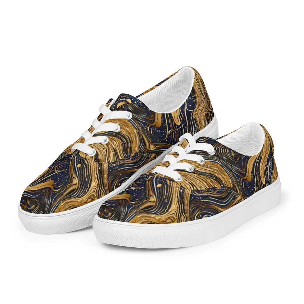 Midnight Aurum on Men's Lace-Up Canvas Shoes — Left Front