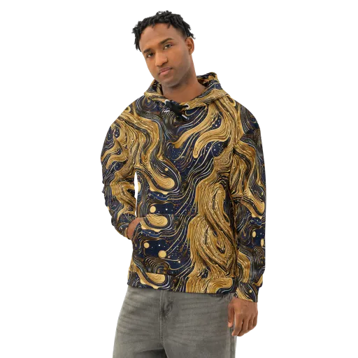 Midnight Aurum on a Cotton Hoodie