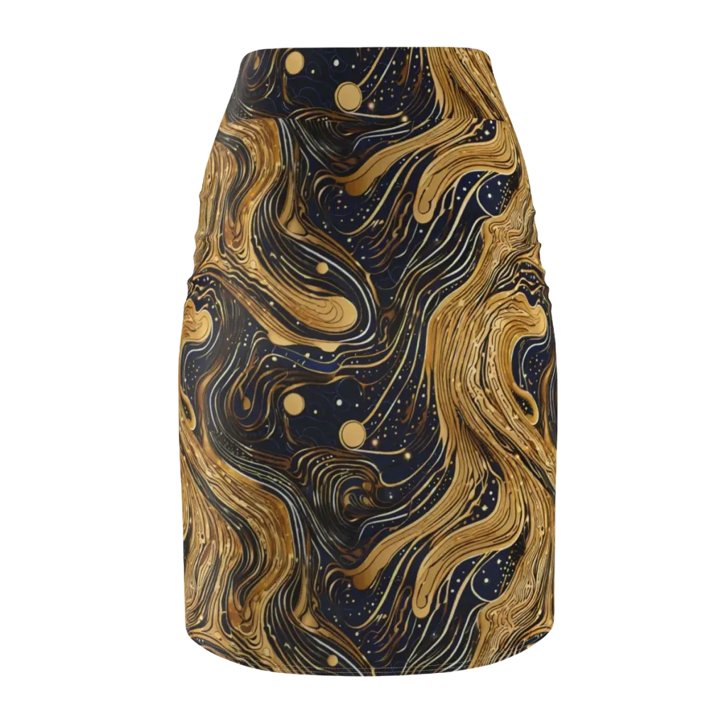 Midnight Aurum on Pencil Skirt — Back