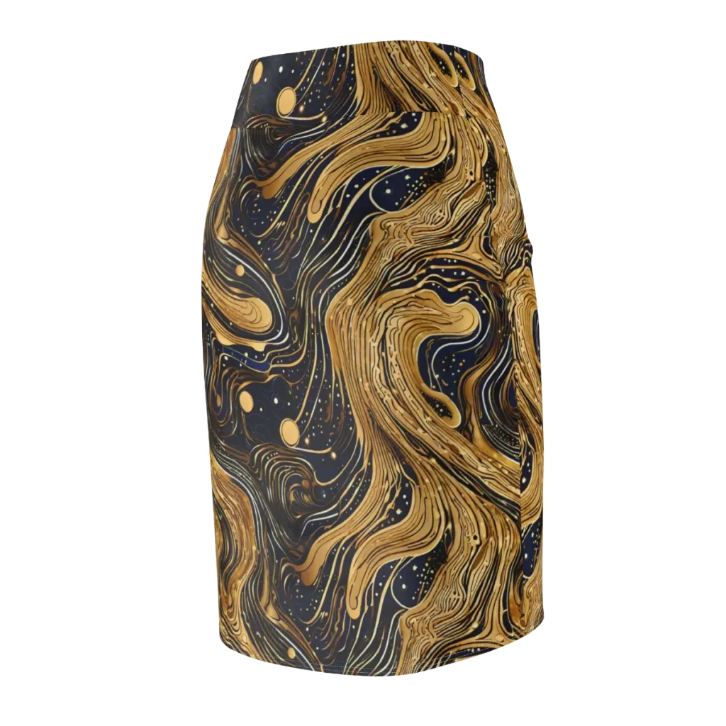 Midnight Aurum on Pencil Skirt — Back Side