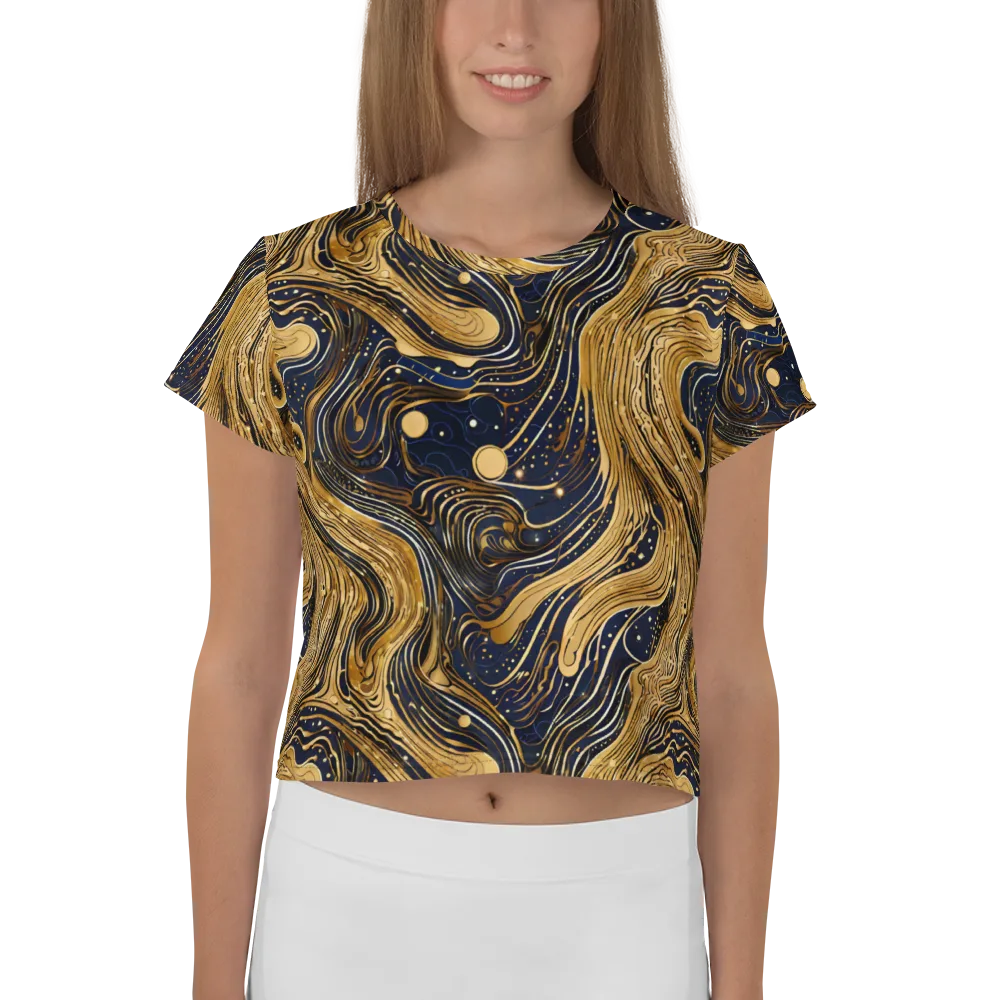 Midnight Aurum on Crop Tee — Front