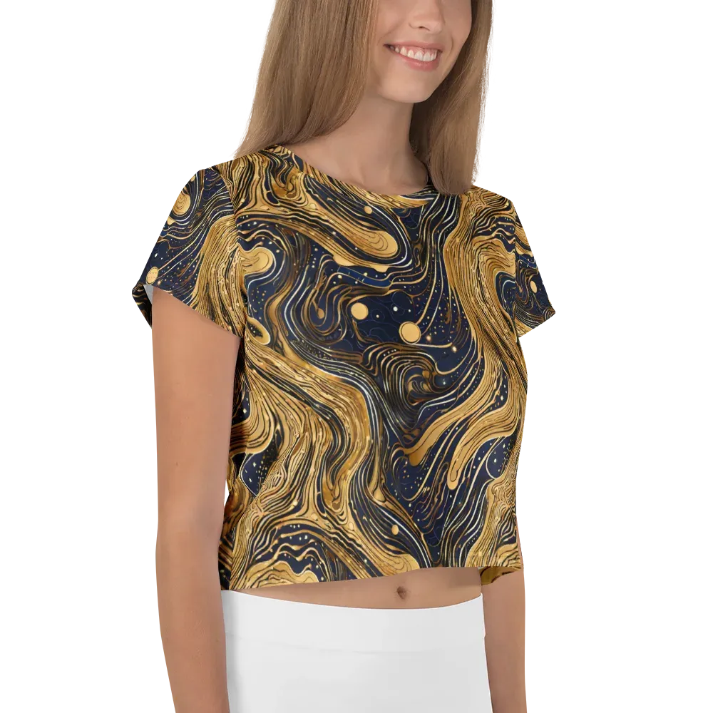 Midnight Aurum on Crop Tee — Right
