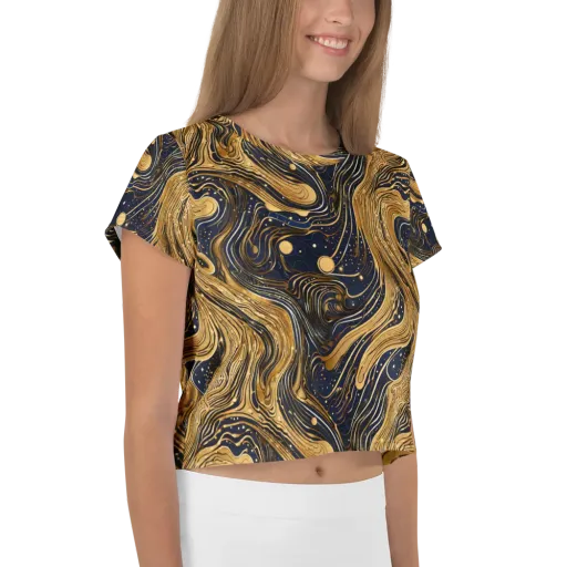 Midnight Aurum on a Crop Tee