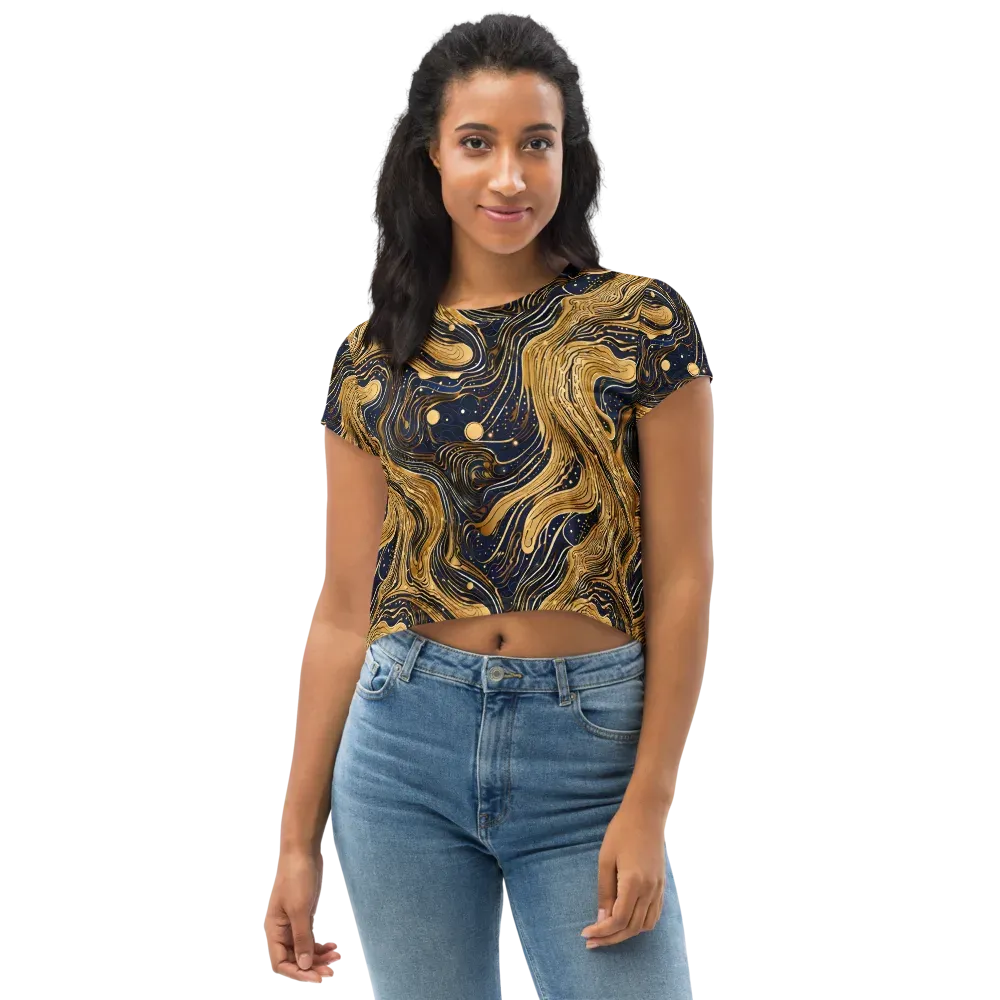 Midnight Aurum on Crop Tee — Front