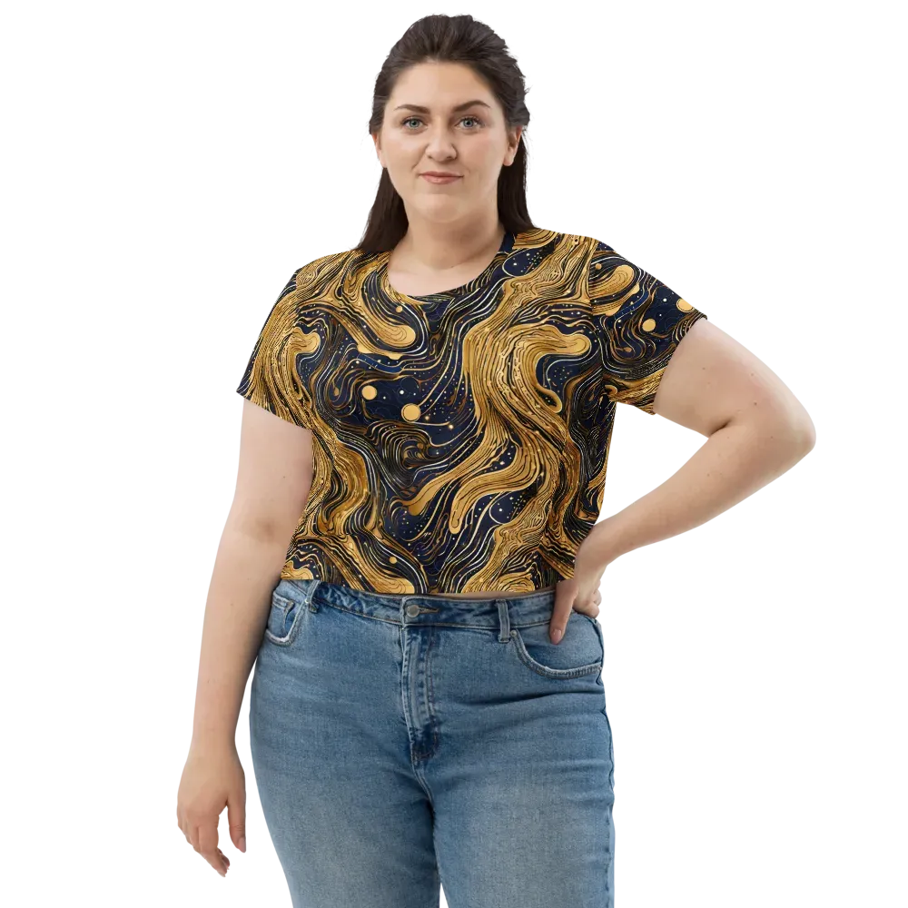 Midnight Aurum on Crop Tee — Front