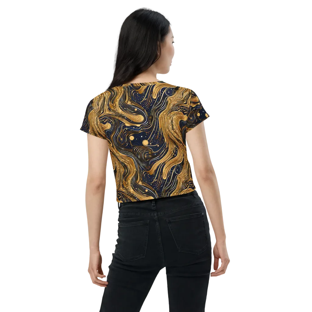 Midnight Aurum on Crop Tee — Back