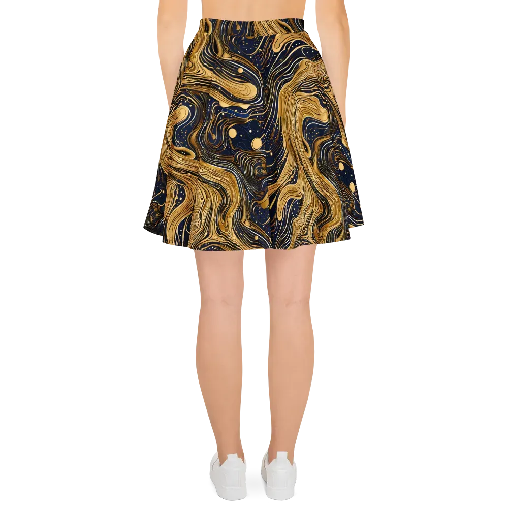 Midnight Aurum on Skater Skirt — Back