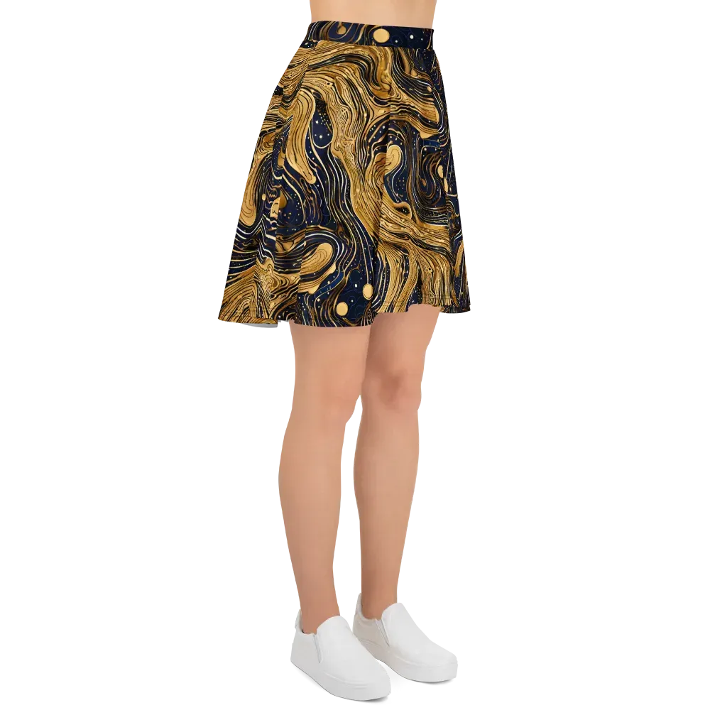 Midnight Aurum on Skater Skirt — Right