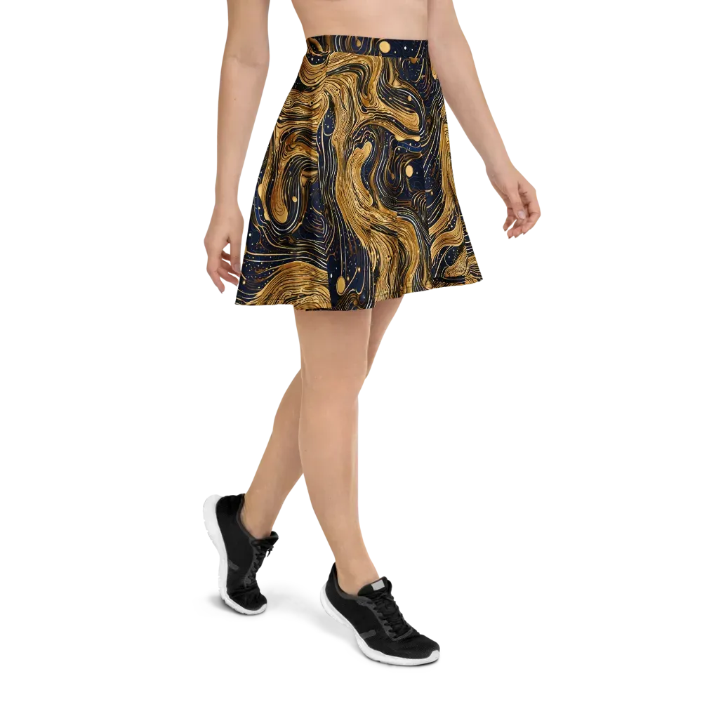Midnight Aurum on Skater Skirt — Right