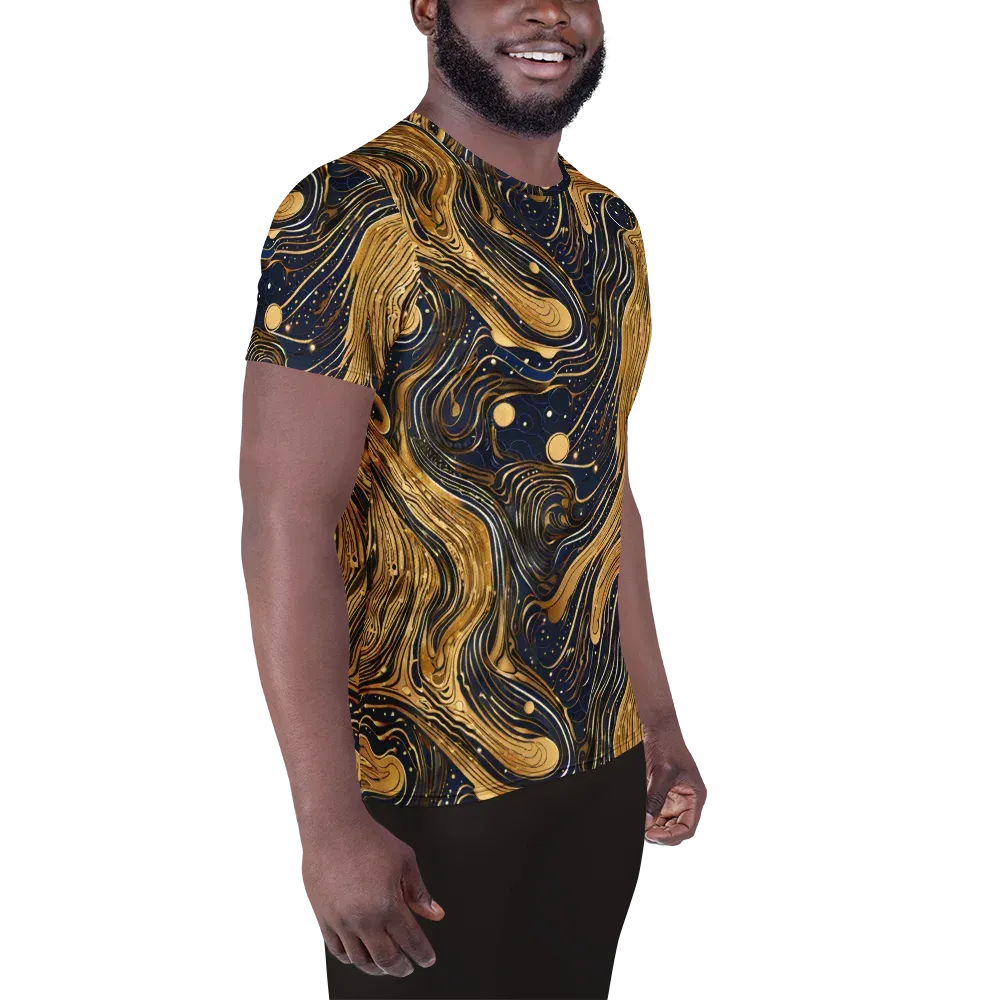 Midnight Aurum on Men's Athletic T-Shirt — Right