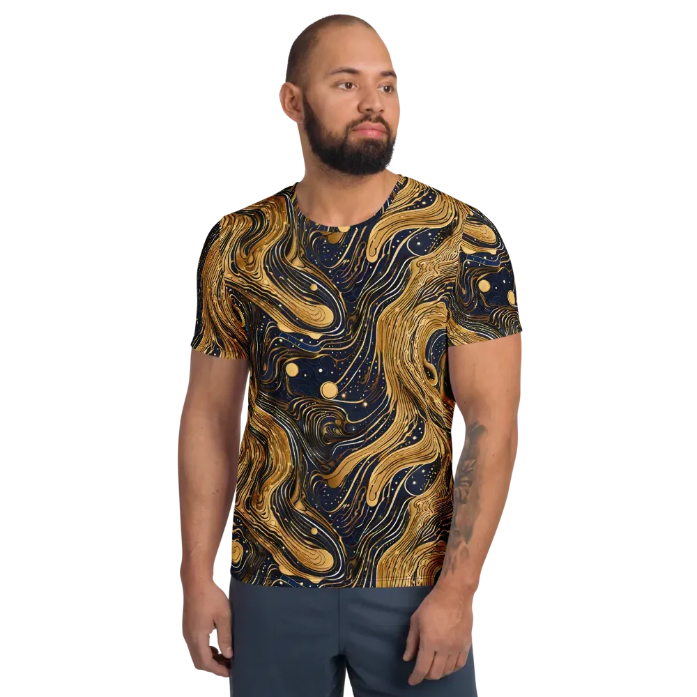 Midnight Aurum on Men's Athletic T-Shirt — Front