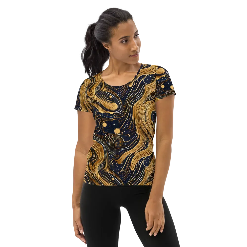 Midnight Aurum on Women's Athletic T-Shirt — Front