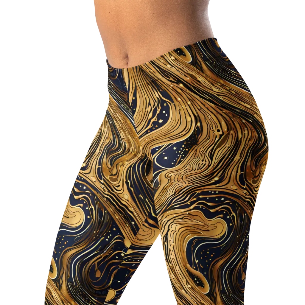 Midnight Aurum on Leggings — Left Front