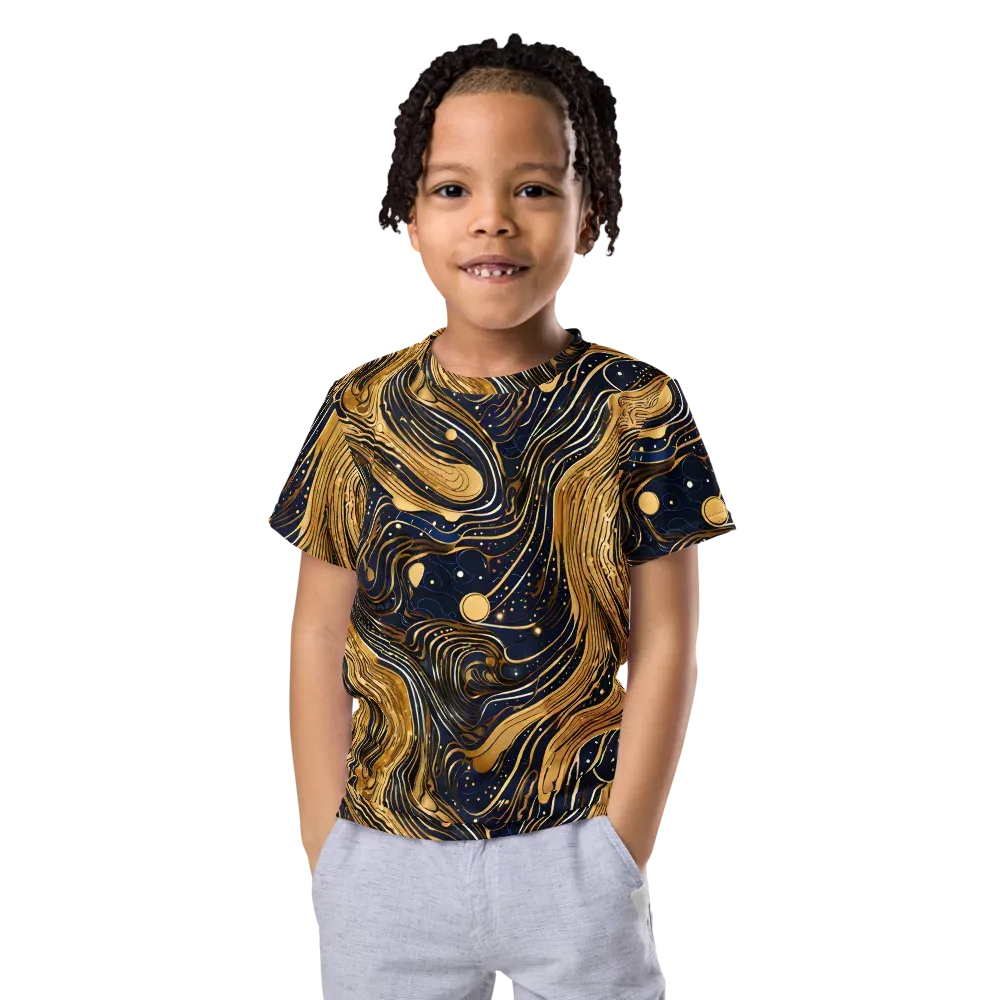Midnight Aurum on Kids Crew Neck T-Shirt — Front