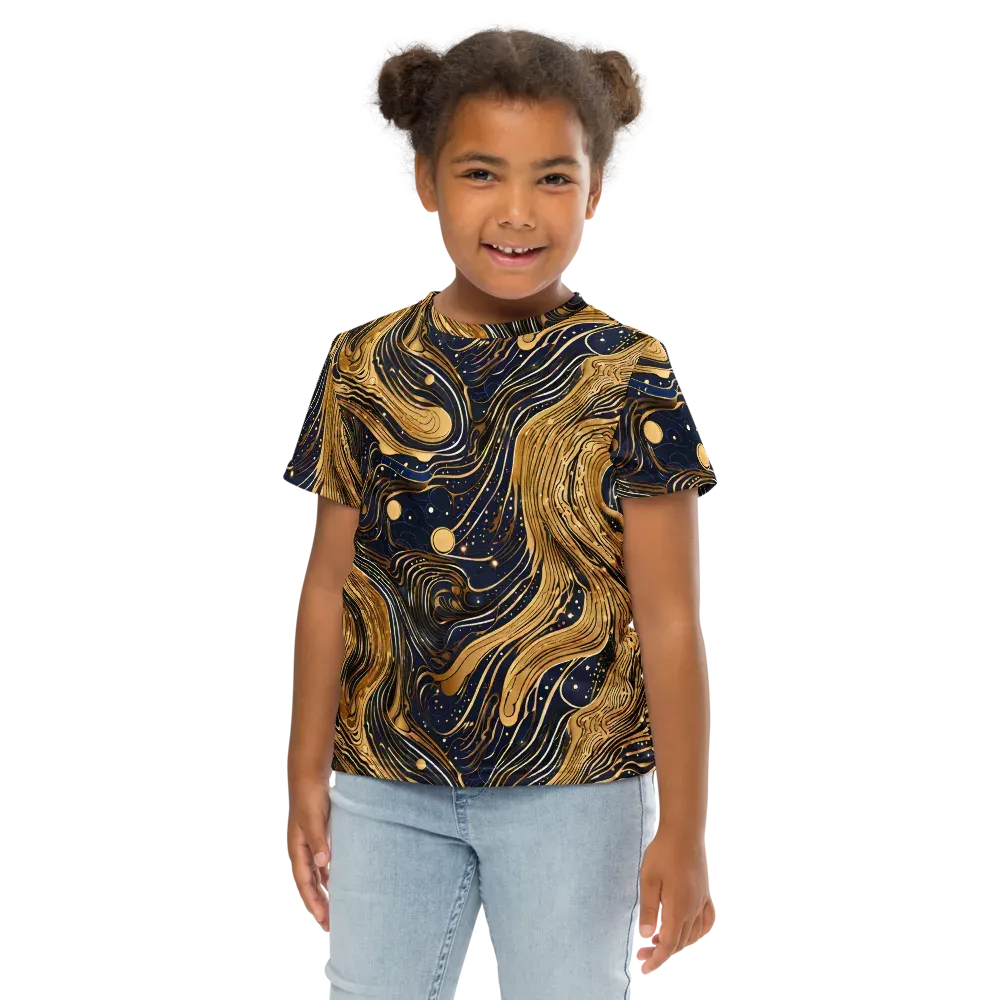 Midnight Aurum on Kids Crew Neck T-Shirt — Front