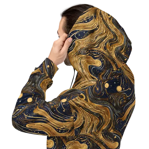 Midnight Aurum on a Hoodie