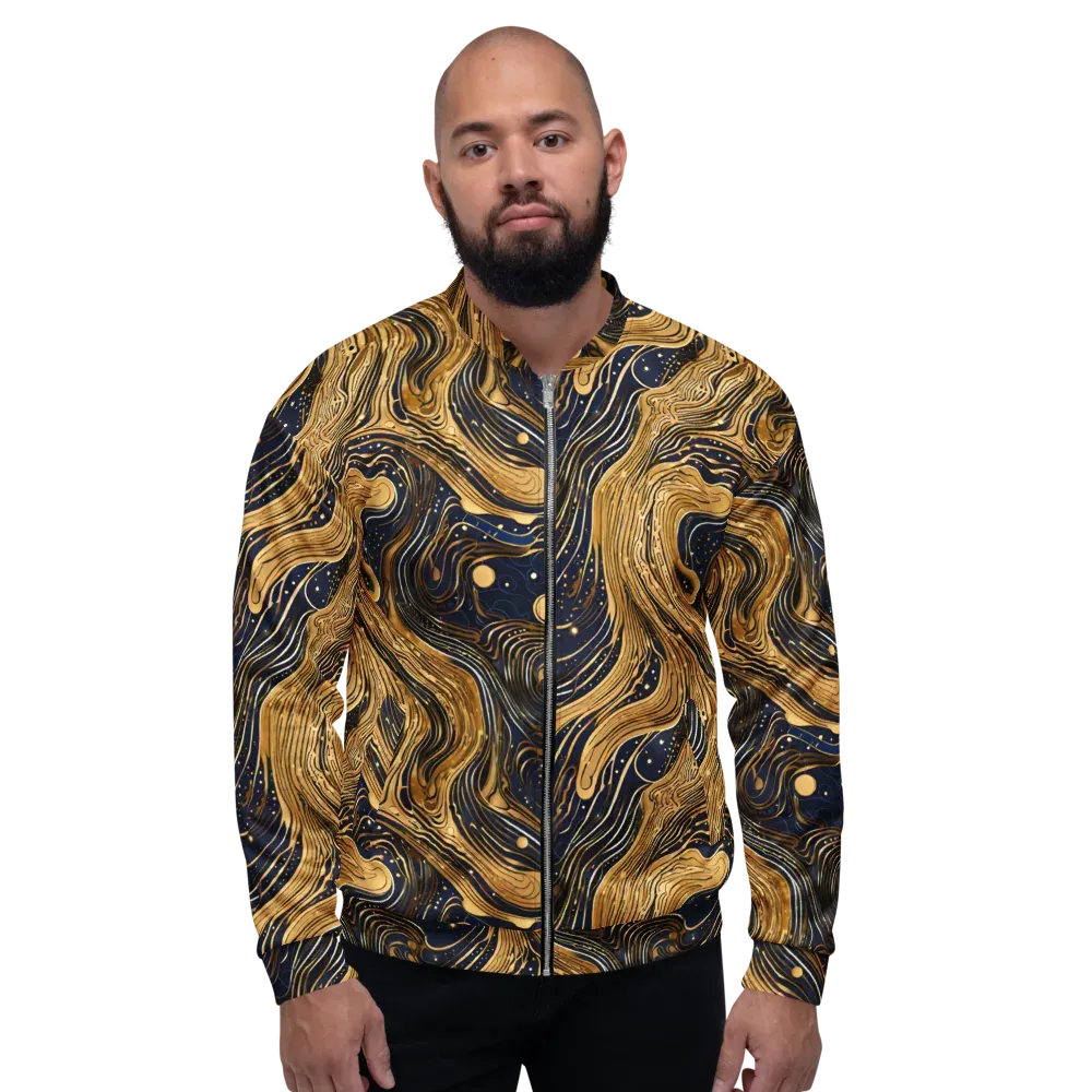 Midnight Aurum on Bomber Jacket — Front