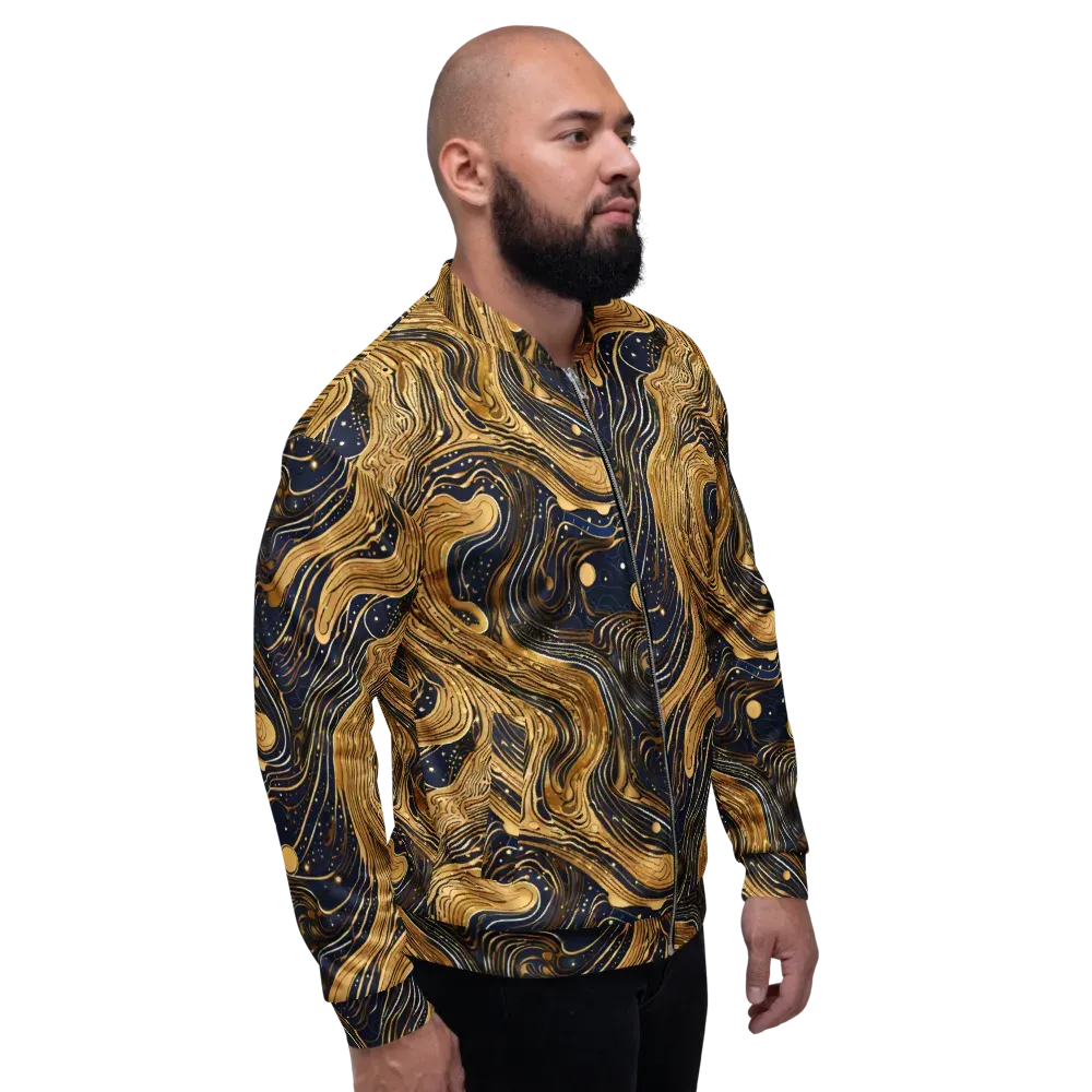 Midnight Aurum on Bomber Jacket — Right