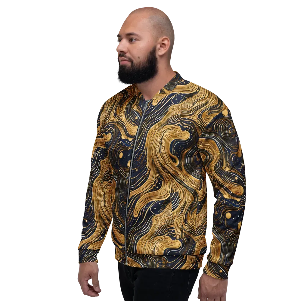 Midnight Aurum on Bomber Jacket — Left