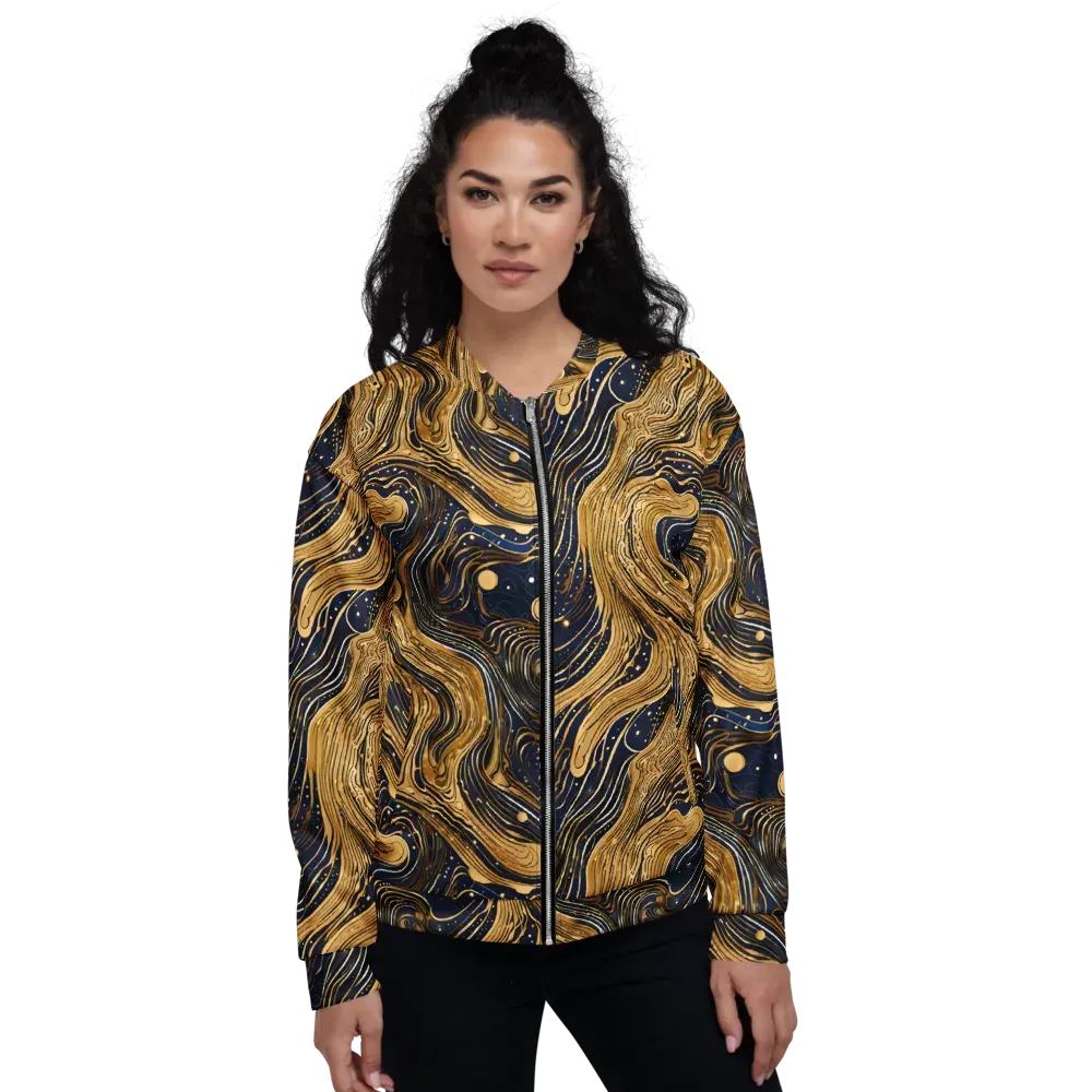 Midnight Aurum on Bomber Jacket — Front