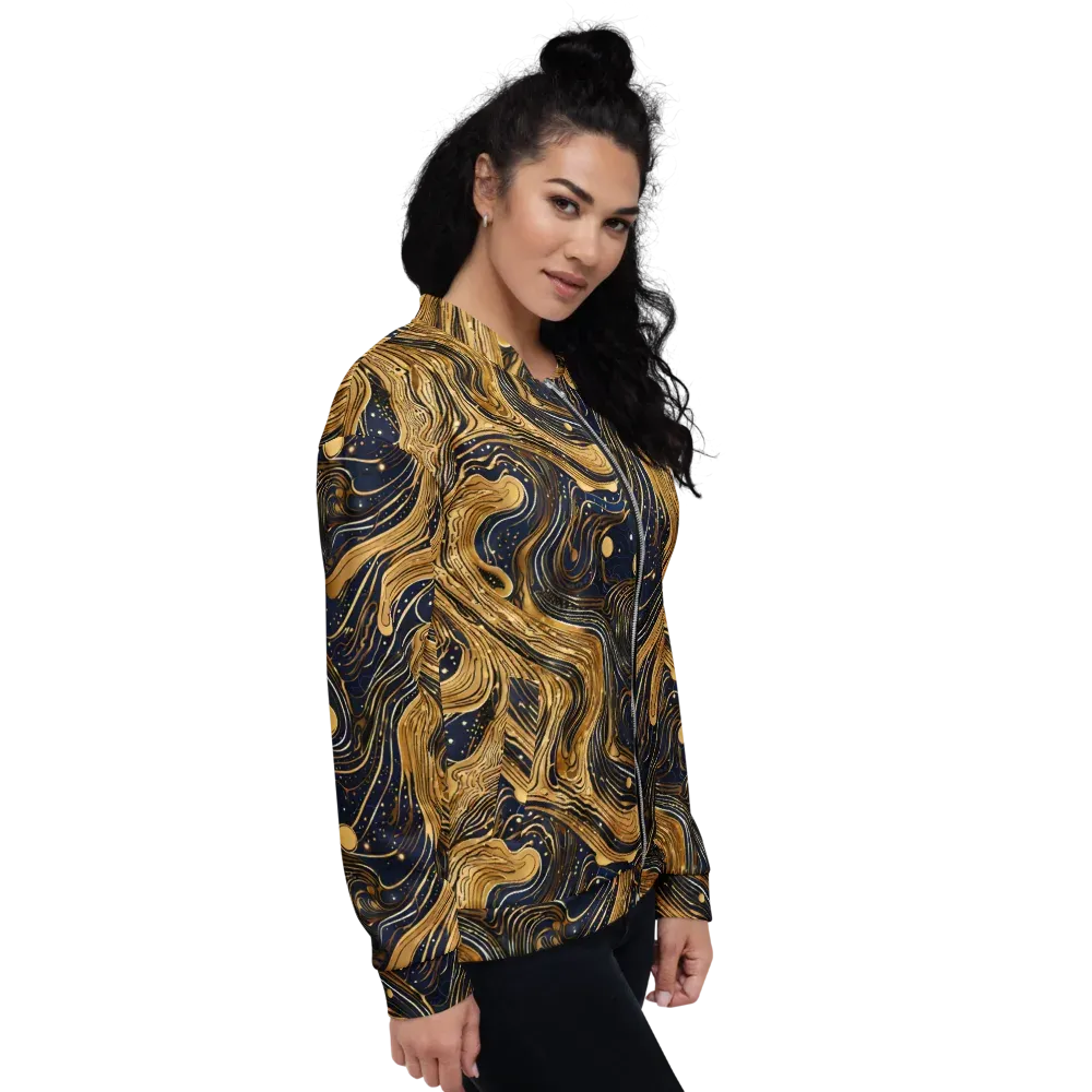 Midnight Aurum on Bomber Jacket — Right