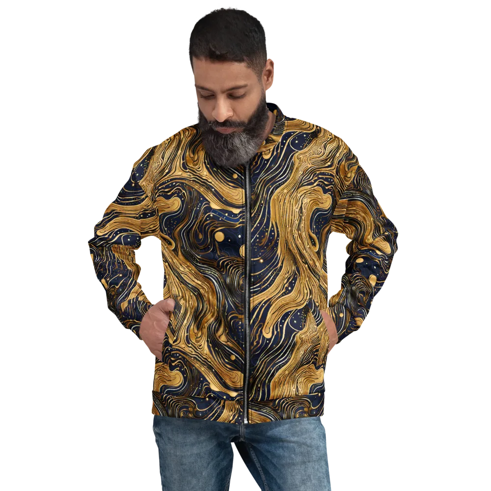 Midnight Aurum on Bomber Jacket — Front