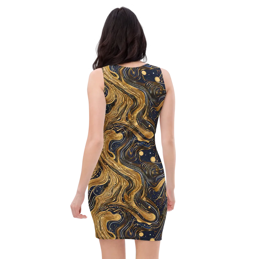 Midnight Aurum on Bodycon Dress — Back
