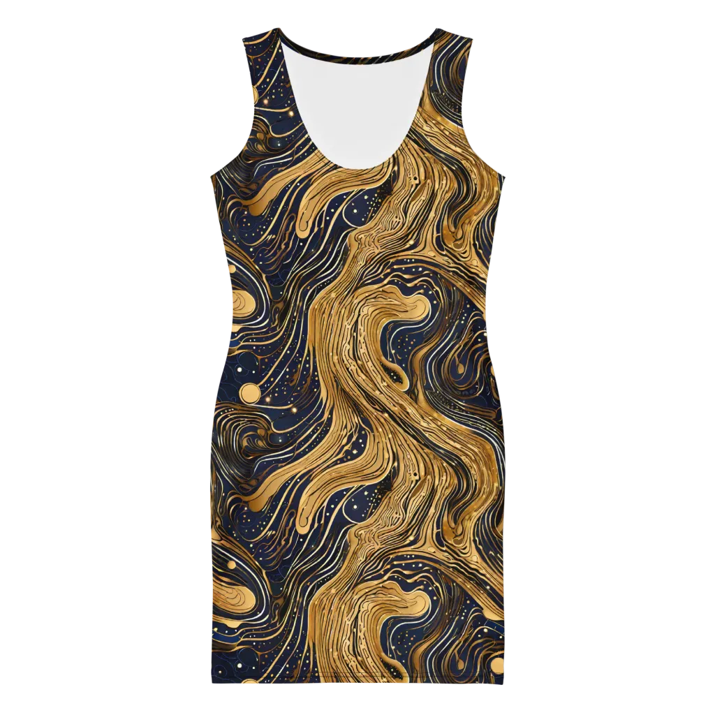 Midnight Aurum on Bodycon Dress — Front