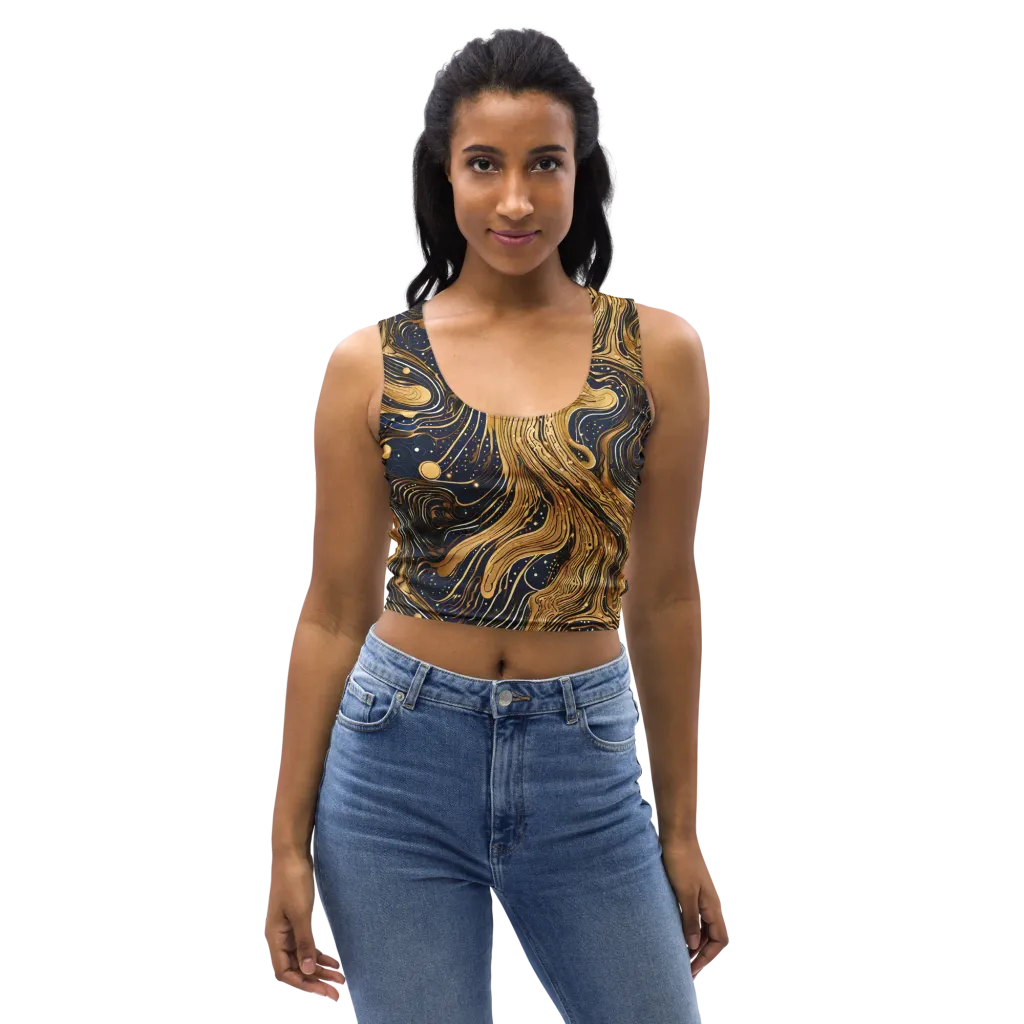 Midnight Aurum on Crop Top — Front