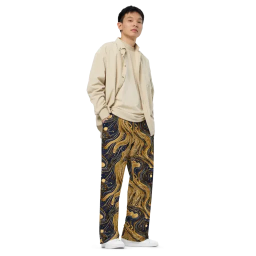 Midnight Aurum on a Wide-Leg Pants