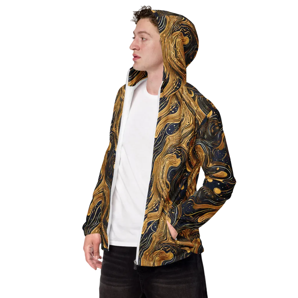 Midnight Aurum on Men's Windbreaker — Left Front