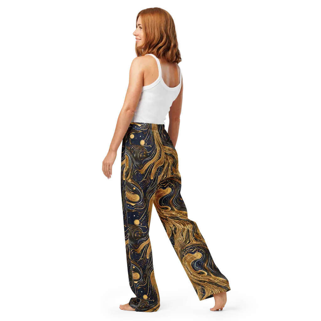 Midnight Aurum on Women's Pajama Pants — Back