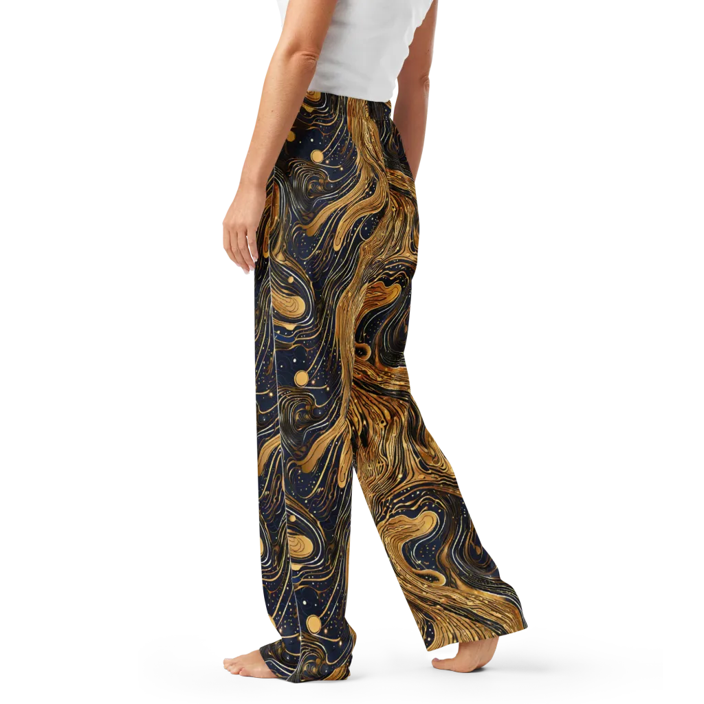 Midnight Aurum on Women's Pajama Pants — Left