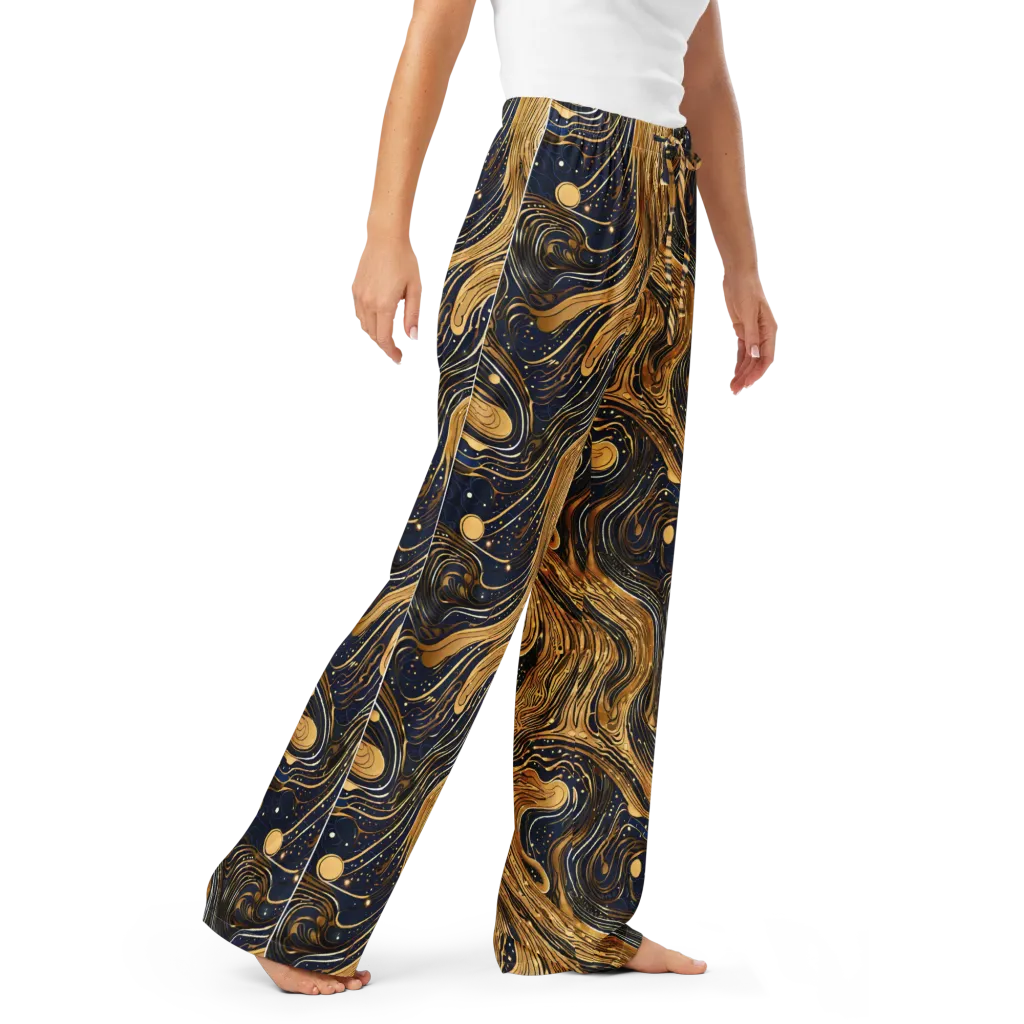 Midnight Aurum on Women's Pajama Pants — Right Front