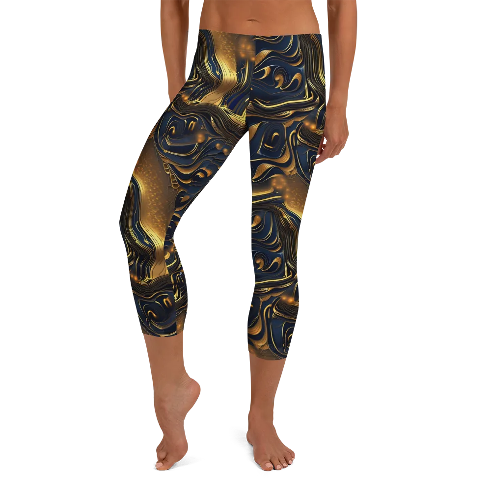 Midnight Molten on Capri Leggings — Front