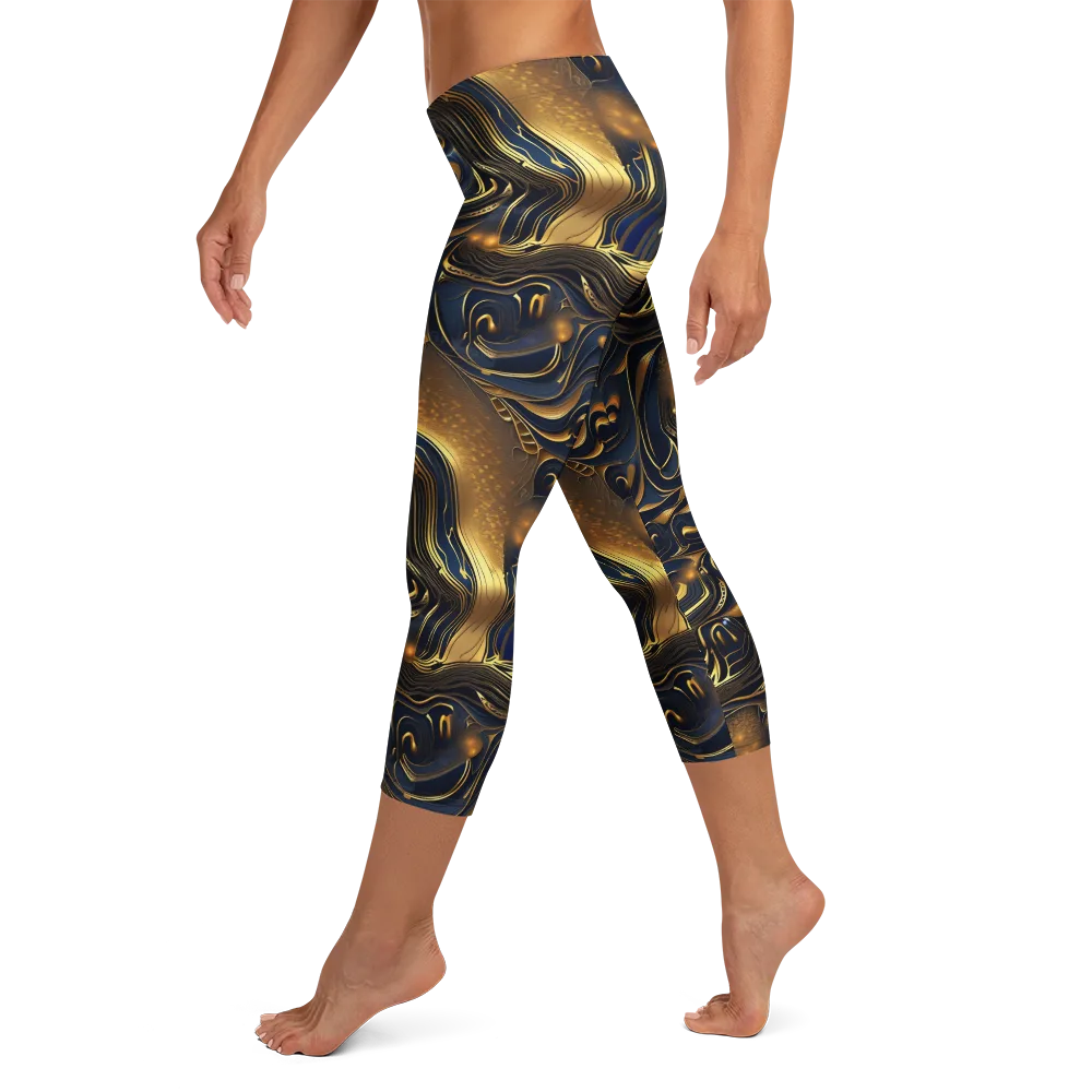 Midnight Molten on Capri Leggings — Left