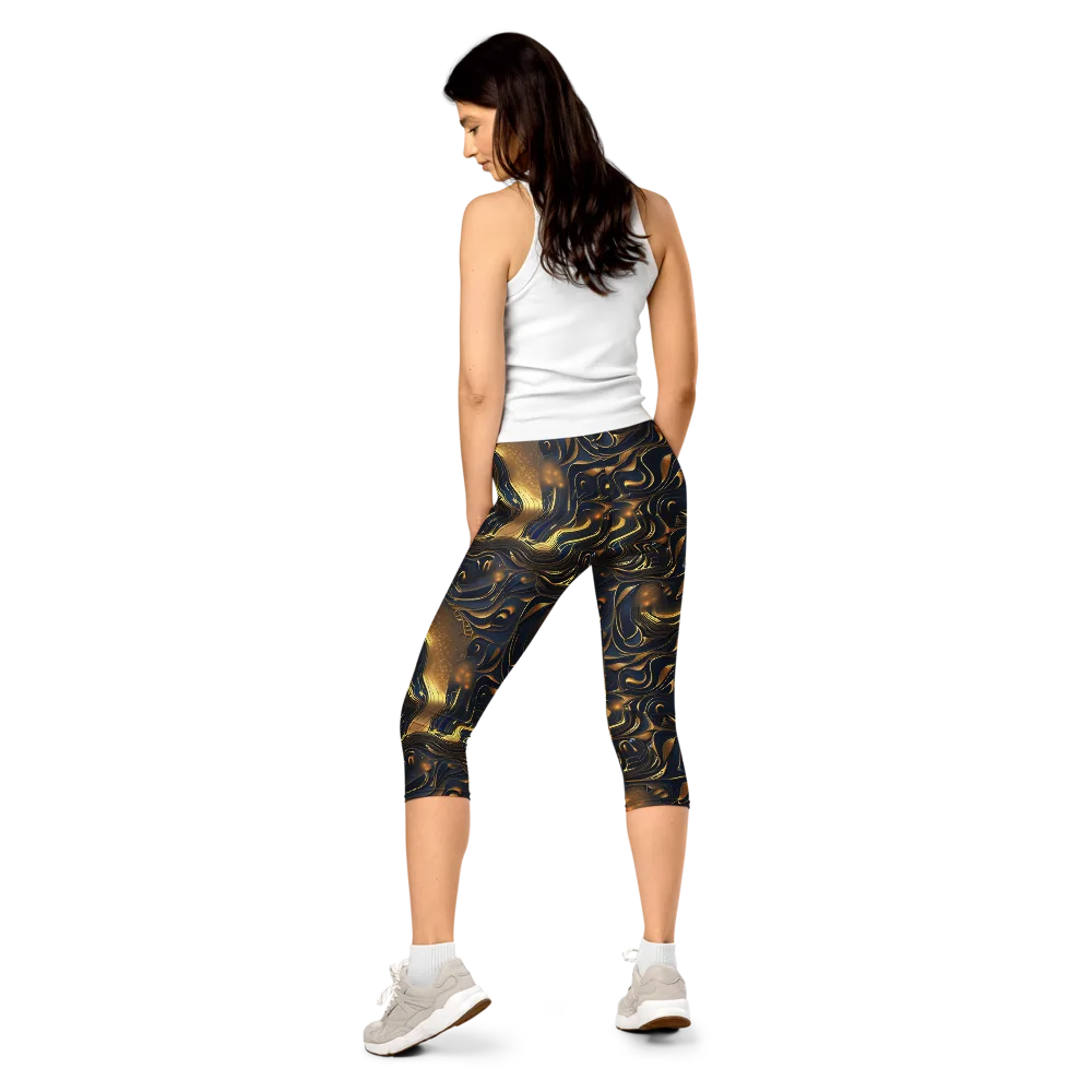 Midnight Molten on Capri Leggings — Back